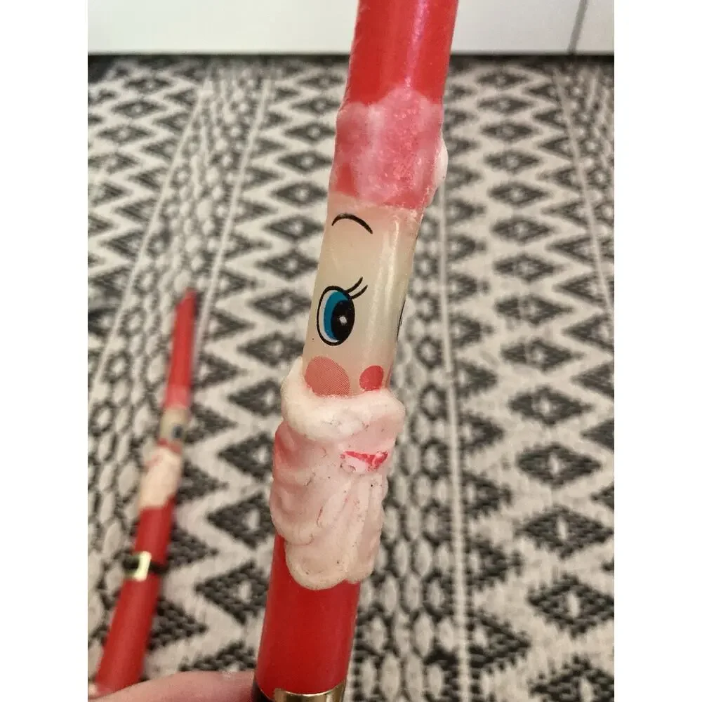 Vintage 19050/1960 Capri Candles Santa Claus Set Of Taper Candle NO. 5824 Japan